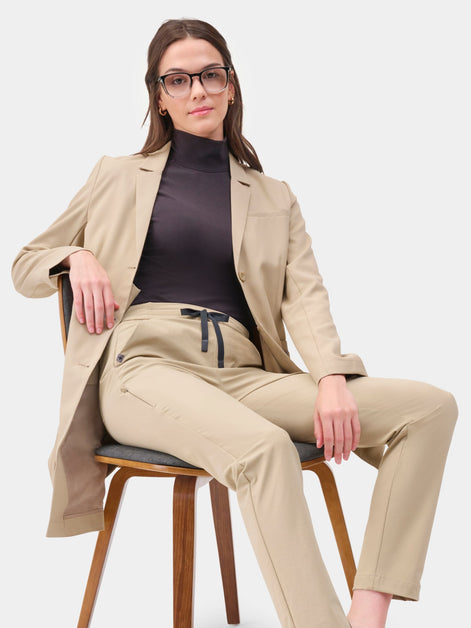 A picture of a woman/mom wearing Stoggles’ Round Safety Glasses