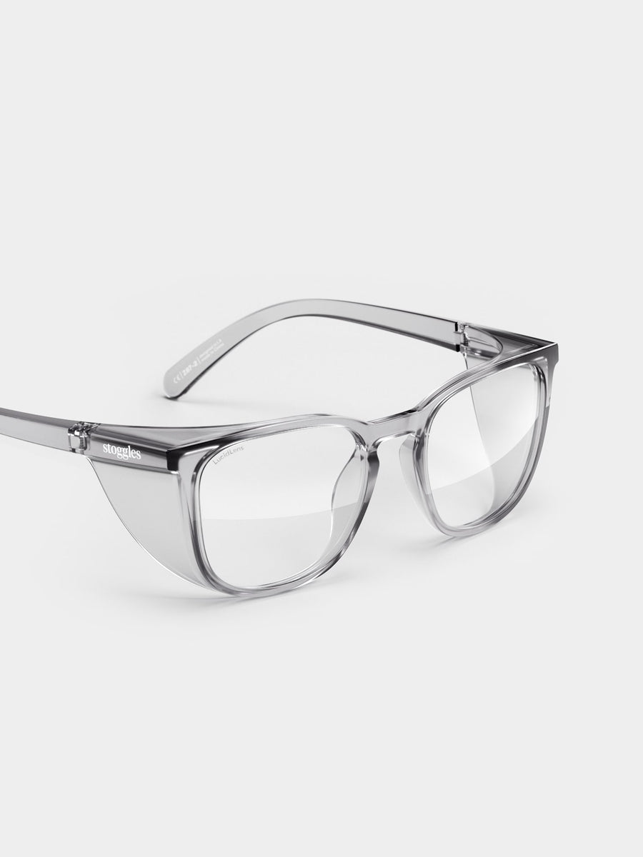 Stoggles Square protective safety glasses with a modern square frame and impact-resistant lenses.